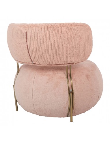 Fotel LOW TEDDY PINK różowy