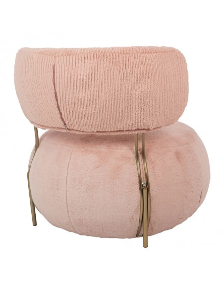 Fotel LOW TEDDY PINK różowy
