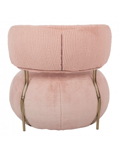 Fotel LOW TEDDY PINK różowy