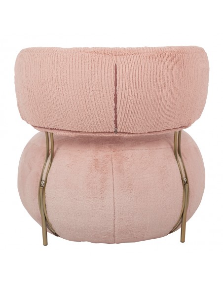 Fotel LOW TEDDY PINK różowy