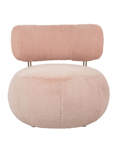 Fotel LOW TEDDY PINK różowy