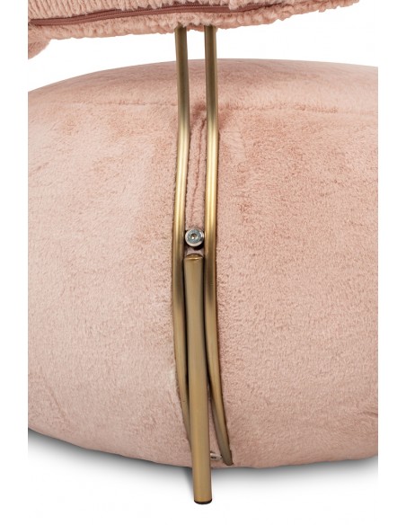 Fotel LOW TEDDY PINK różowy