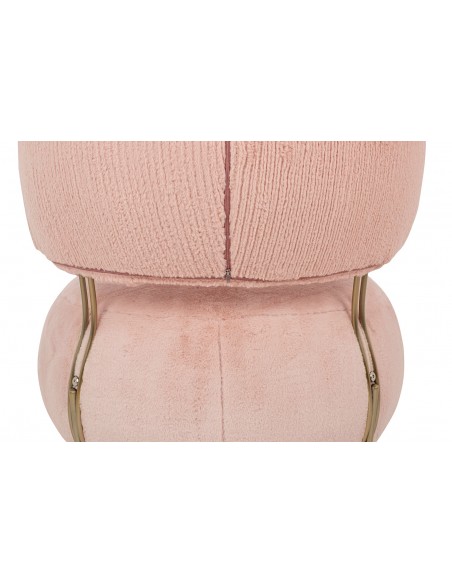 Fotel LOW TEDDY PINK różowy