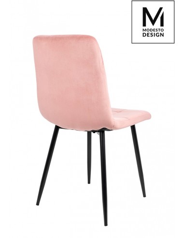 MODESTO krzesło CARLO pudrowy róż - welur, metal