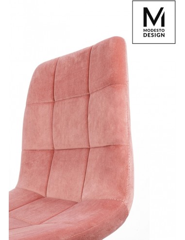 MODESTO krzesło CARLO pudrowy róż - welur, metal