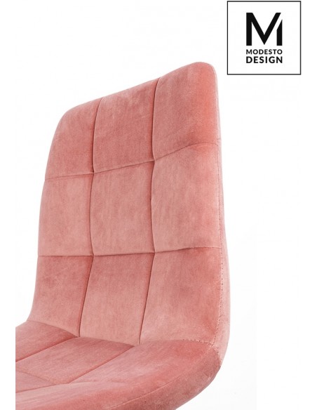 MODESTO krzesło CARLO pudrowy róż - welur, metal