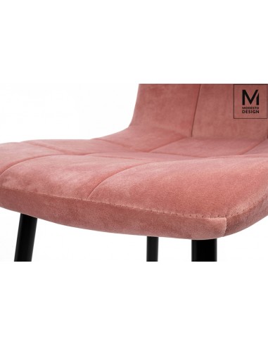 MODESTO krzesło CARLO pudrowy róż - welur, metal