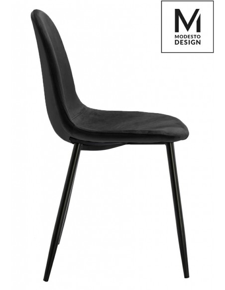 MODESTO krzesło LUCY czarne - welur, metal