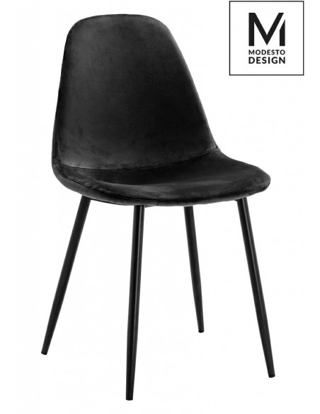 MODESTO krzesło LUCY czarne - welur, metal