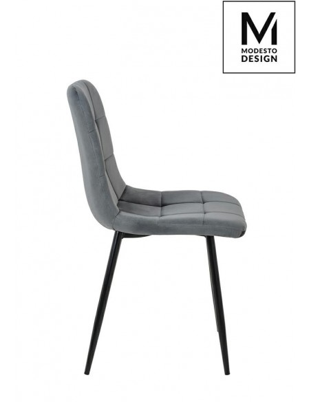 MODESTO krzesło CARLO ciemny szary - welur, metal