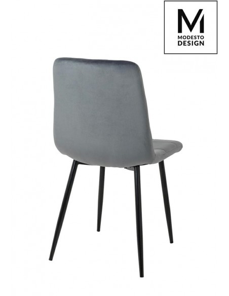 MODESTO krzesło CARLO ciemny szary - welur, metal