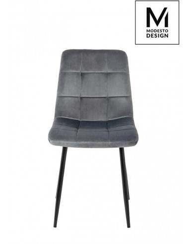 MODESTO krzesło CARLO ciemny szary - welur, metal