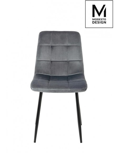 MODESTO krzesło CARLO ciemny szary - welur, metal