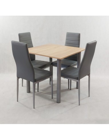 Zestaw stół Lugano 80 szary i 4 krzesła Nicea...