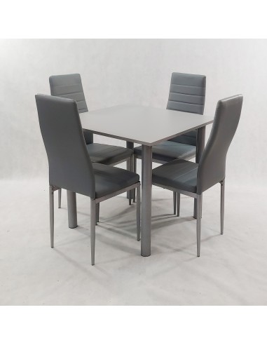 Zestaw stół Lugano 80 szary i 4 krzesła Nicea...
