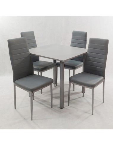 Zestaw stół Lugano 80 szary i 4 krzesła Nicea...