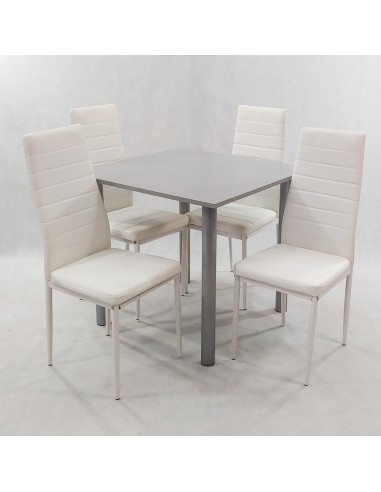 Zestaw stół Lugano 80 szary i 4 krzesła Nicea...