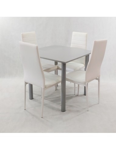 Zestaw stół Lugano 80 szary i 4 krzesła Nicea...