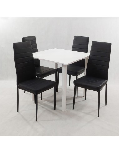 Zestaw stół Lugano 80 biały i 4 krzesła Nicea...