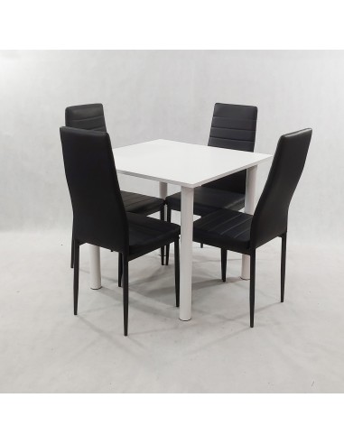 Zestaw stół Lugano 80 biały i 4 krzesła Nicea...
