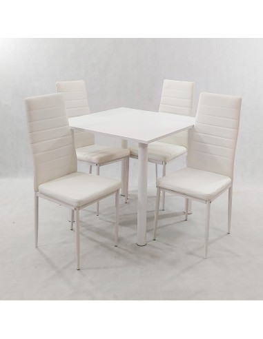 Zestaw stół Lugano 80 biały i 4 krzesła Nicea...
