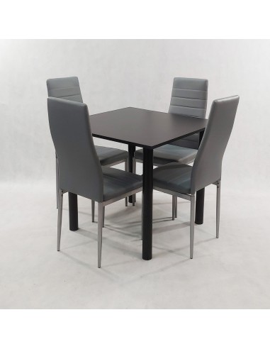 Zestaw stół Lugano 80 czarny i 4 krzesła Nicea...