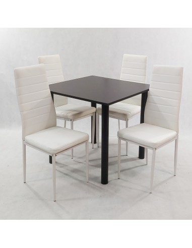 Zestaw stół Lugano 80 czarny i 4 krzesła Nicea...