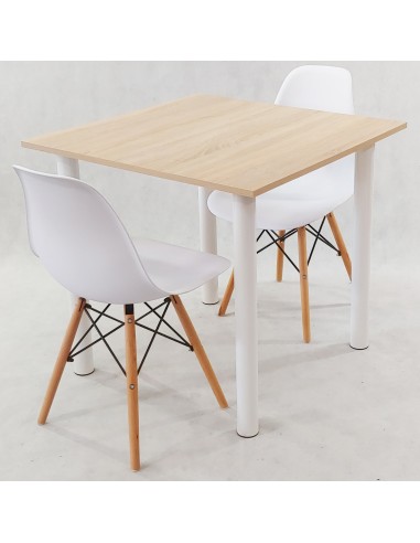 Zestaw stół Lugano 80 szary i 2 krzesła Milano...