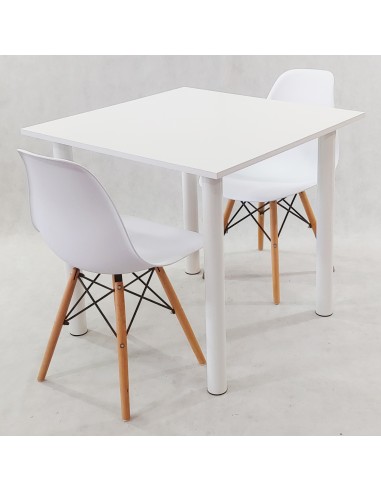 Zestaw stół Lugano 80 szary i 2 krzesła Milano...