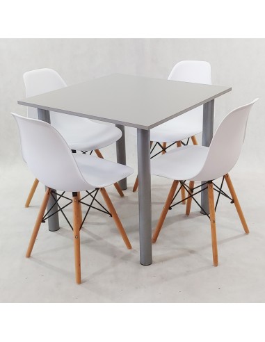 Zestaw stół Lugano 80 szary i 4 krzesła Milano...