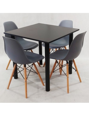 Zestaw stół Lugano 80 szary i 4 krzesła Milano...