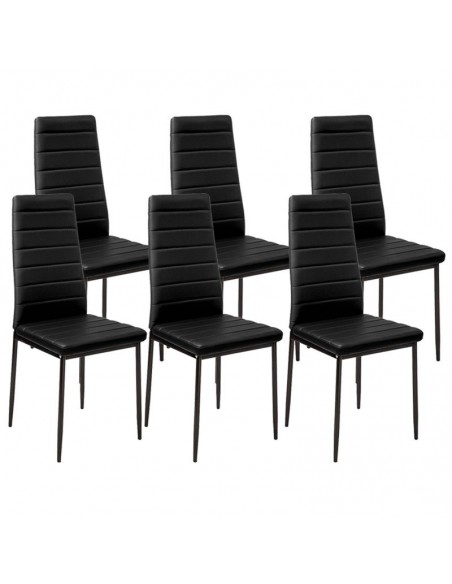 Zestaw stół Modern 120 sonoma 6 czarnych krzeseł Nicea