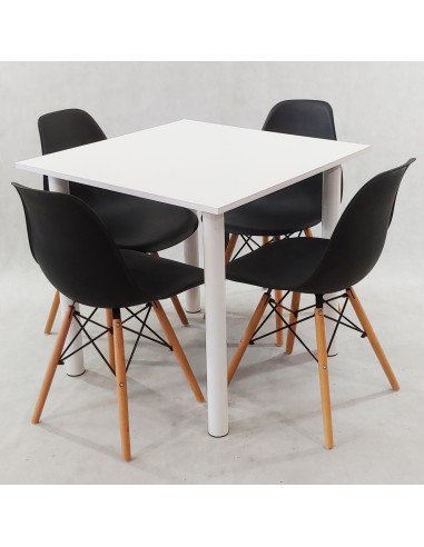 Zestaw stół Lugano 80 biały i 4 krzesła Milano...