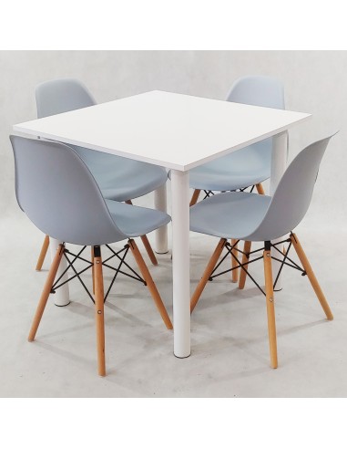 Zestaw stół Lugano 80 biały i 4 krzesła Milano...