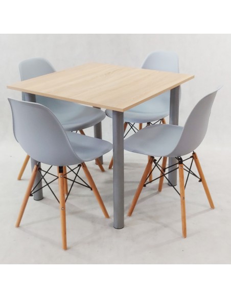 Zestaw stół Lugano 80 biały i 4 krzesła Milano białe