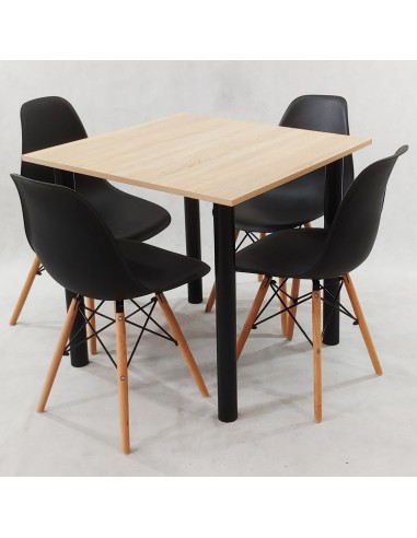 Zestaw stół Lugano 80 biały i 4 krzesła Milano...