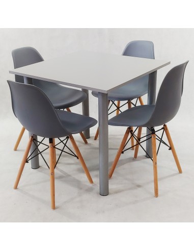 Zestaw stół Lugano 80 czarny i 4 krzesła Milano...