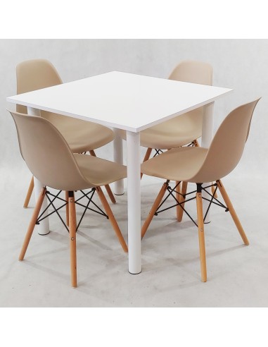 Zestaw stół Lugano 80 czarny i 4 krzesła Milano...