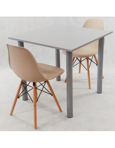 Zestaw stół Lugano 80 czarny i 2 krzesła Milano...