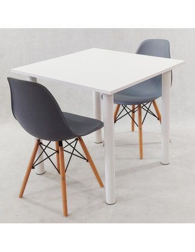 Zestaw stół Lugano 80 czarny i 2 krzesła Milano...