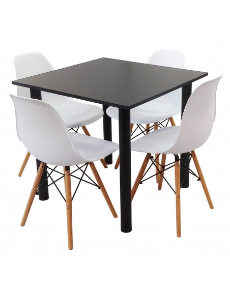 Zestaw stół Lugano 80 sonoma i 4 krzesła Milano szare