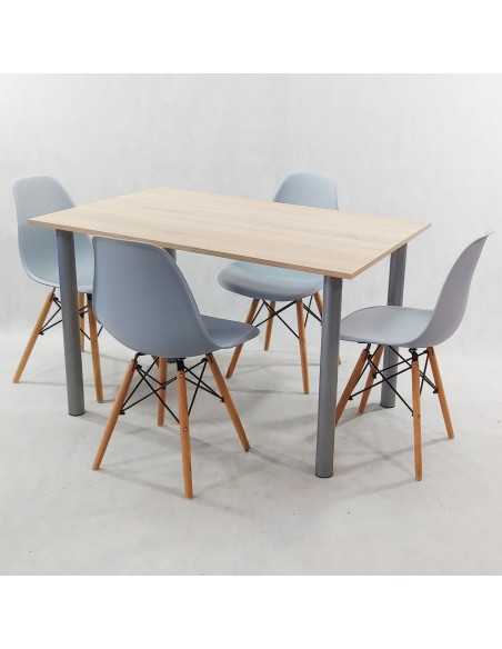 Zestaw stół Lugano 120 sonoma i 4 krzesła Milano białe