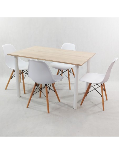 Zestaw stół Lugano 120 sonoma i 4 krzesła Milano czarne