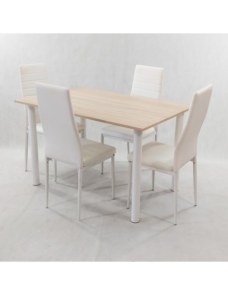 Zestaw stół Lugano 120 sonoma i 4 krzesła Nicea czarne