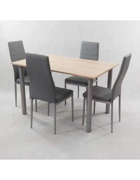 Zestaw stół Lugano 120 sonoma i 4 krzesła Nicea czarne