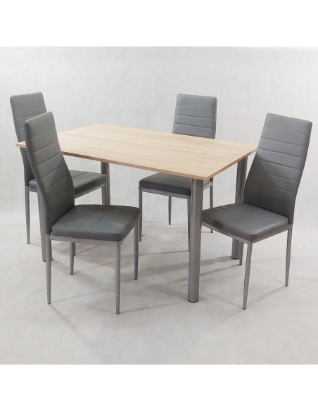 Zestaw stół Lugano 120 sonoma i 4 krzesła Nicea szare