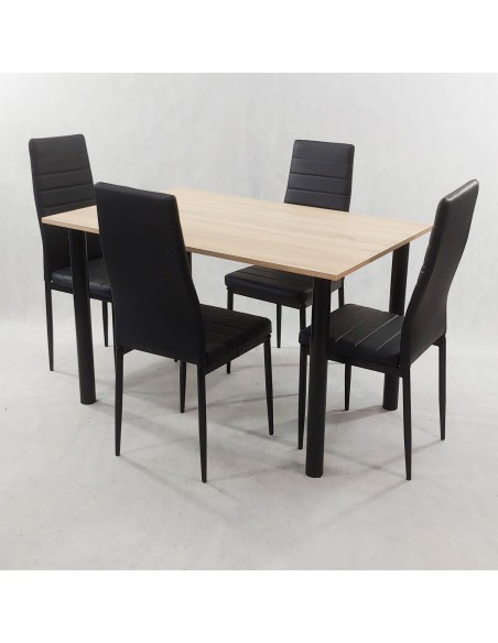 Zestaw stół Lugano 120 sonoma i 4 krzesła Nicea białe