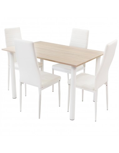 Zestaw stół Lugano 120 sonoma i 4 krzesła Nicea białe