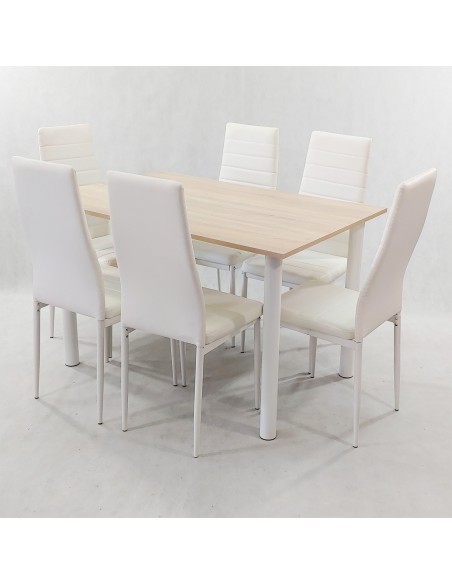 Zestaw stół Lugano 120 sonoma i 6 krzeseł Nicea szarych