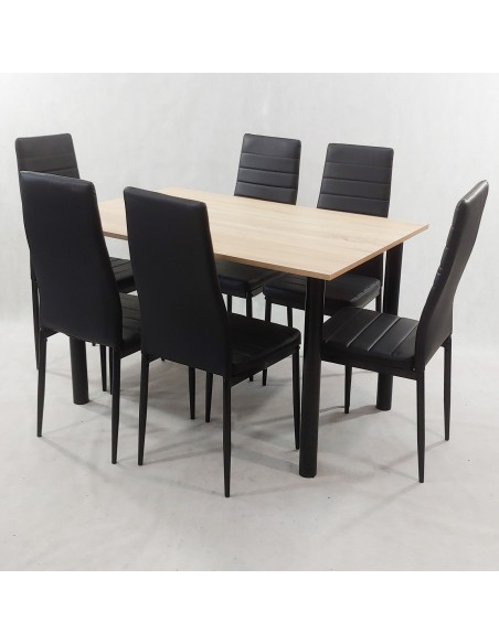 Zestaw stół Lugano 120 sonoma i 6 krzeseł Nicea szarych